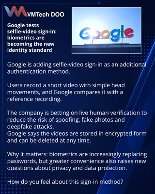 Google testira prijavu putem selfie videa: biometrija postaje novi standard identifikacije