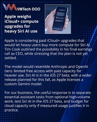 Apple considers paid iCloud+ capacity for intensive Siri AI use