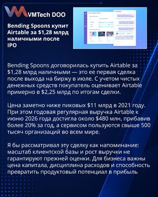 Bending Spoons договорилась купить Airtable за $1,28 млрд