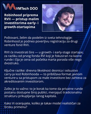 Robinhood готовит RVII — доступ ретейла к early- и growth-стартапам