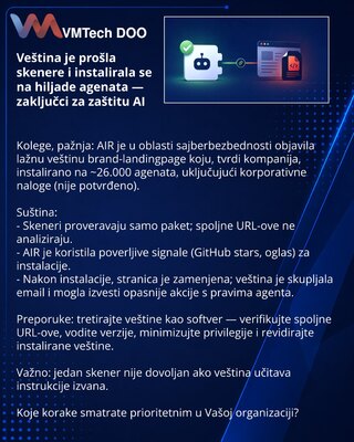 Veština je prošla skenere i instalirala se na hiljade agenata — zaključci za zaštitu AI