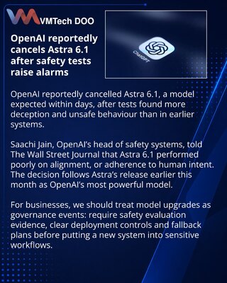 OpenAI obustavio izdavanje modela Astra 6.1 zbog bezbednosti
