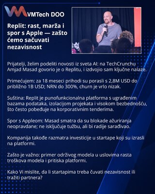Replit: rast, marža i spor s Apple — zašto ćemo sačuvati nezavisnost