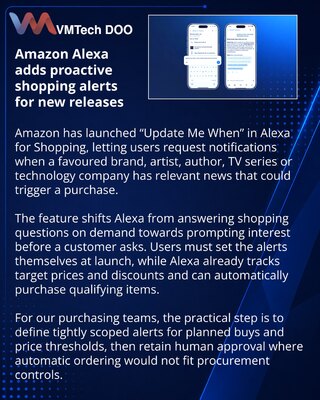 Amazon adds proactive product and release alerts to Alexa