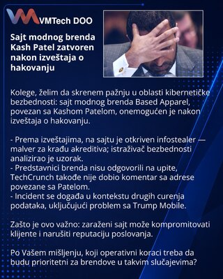 Sajt modnog brenda Kash Patel zatvoren nakon izveštaja o hakovanju
