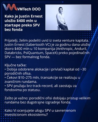 Как Джастин Эрнест вложил $400 млн в стартапы через SPV без фонда