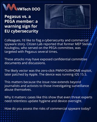 Pegasus protiv člana PEGA: alarmantan signal za sajber bezbednost EU