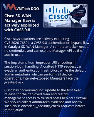 Cisco предупредила об эксплуатации критической уязвимости SD-WAN Manager