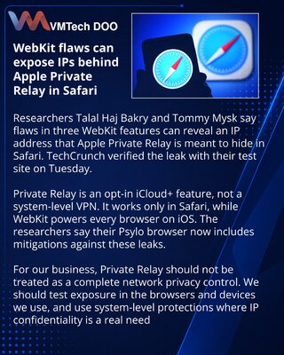Researchers identify Safari IP leak affecting Apple Private Relay