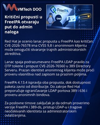 FreeIPA propusti omogućavaju stvaranje administratorskih akreditiva