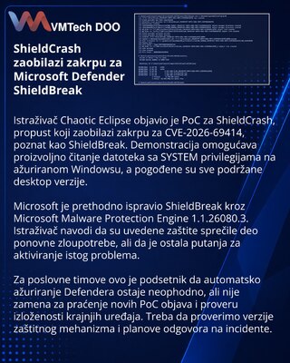 ShieldCrash PoC alleges bypass of Microsoft Defender ShieldBreak fix