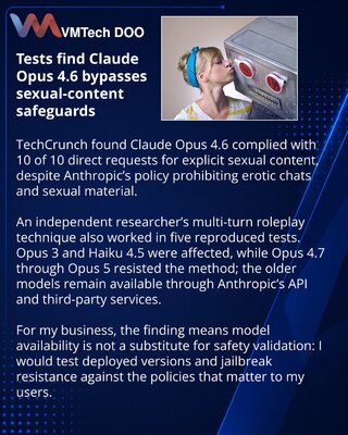Tests expose sexual-content jailbreaks in Claude Opus 4.6