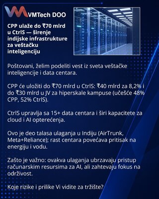 CPP инвестирует до ₹70 млрд в CtrlS — масштабирование индийской ИИ‑инфраструктуры