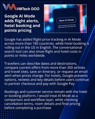 Google AI Mode expands trip planning with price alerts and hotel booking