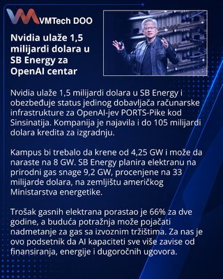Nvidia backs SB Energy with $1.5B for OpenAI-linked Ohio data center