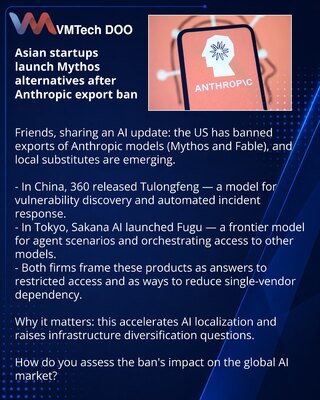 Azijski startupi pokreću analoge Mythos nakon zabrane izvoza Anthropic