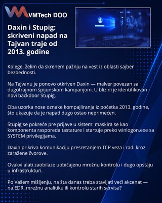 Daxin и Stupig: скрытая атака в Тайване тянется с 2013 года