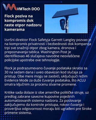 Flock Safety pod pritiskom zbog nadzora traži kompromis