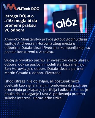 Istraga DOJ-a otvara pitanje sukoba interesa u VC odborima