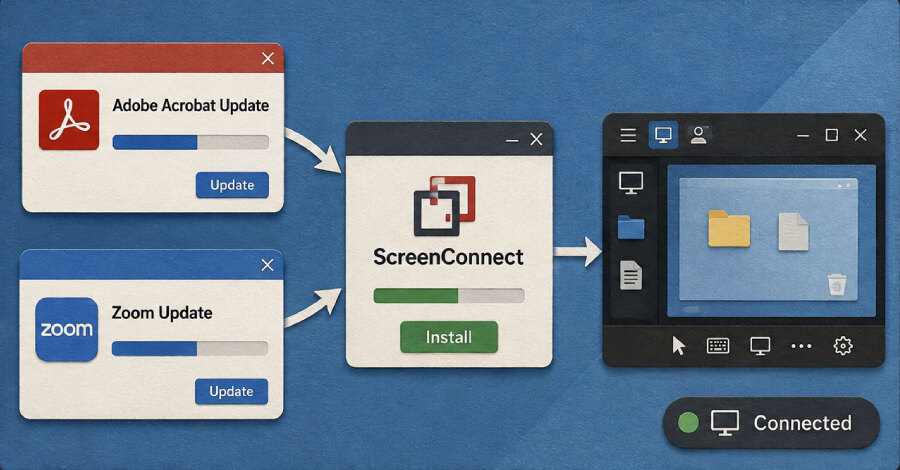 SMOKE#SCREEN Phishing Installs ScreenConnect Through Fake Updates