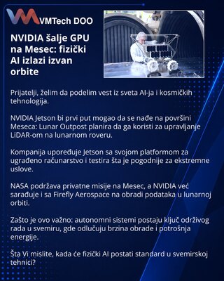 NVIDIA šalje GPU na Mesec: fizički AI izlazi izvan orbite