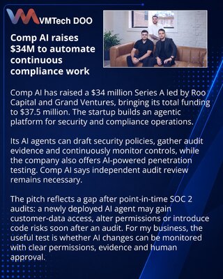 Comp AI secures $34 million Series A for agentic compliance