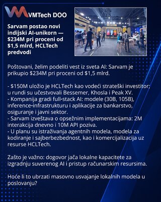 Sarvam becomes India’s newest AI unicorn — $234M at $1.5B valuation, led by HCLTech