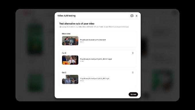YouTube introduces AI tools for testing videos and live formats