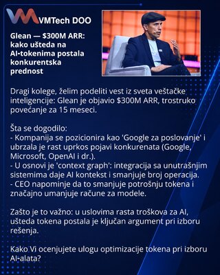 Glean — $300M ARR: kako ušteda na AI‑tokenima postala konkurentska prednost