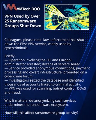 Zaključen VPN koji su koristile više od 25 grupa iznude