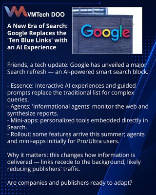 Новая эпоха поиска: Google заменяет «десять синих ссылок» на AI‑опыт