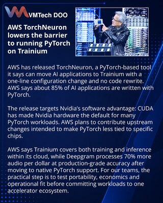 AWS olakšava prelazak PyTorch aplikacija na Trainium