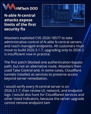 N-able выпустила повторное исправление для атакуемых серверов N-central