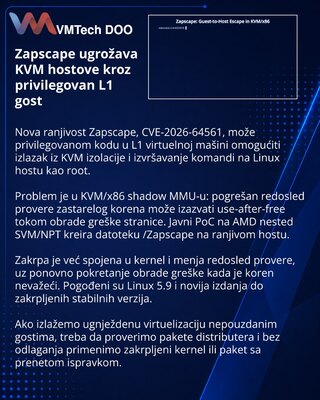 Уязвимость Zapscape позволяет выйти из KVM-гостя на Linux-хост