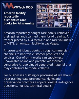 Amazon skenira retke knjige za obuku AI modela