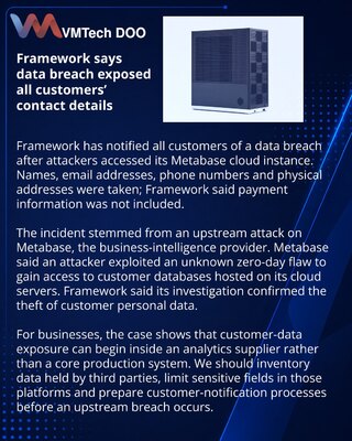 Framework alerts customers after Metabase cloud breach