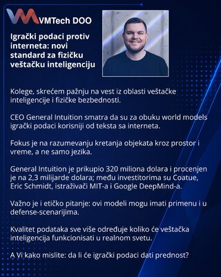 Igrački podaci protiv interneta: novi standard za fizičku veštačku inteligenciju