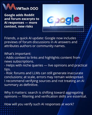 Google adds Reddit and forum excerpts to AI responses — more context, new risks