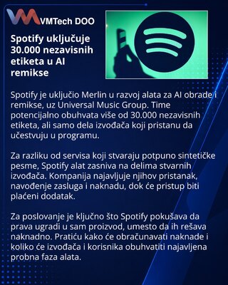 Spotify привлекла сеть Merlin к созданию легальных AI-ремиксов