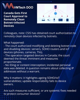 Canada Gets First Court Approval to Remotely Clean Botnet‑Infected Devices
