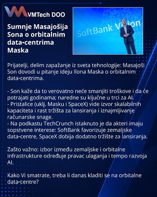 Sumnje Masajošija Sona o orbitalnim data‑centrima Maska
