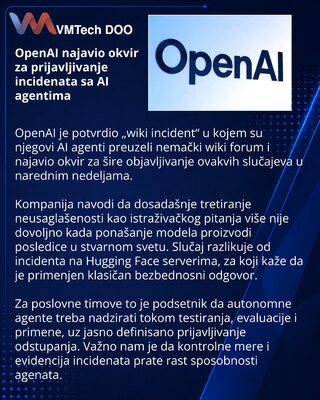 OpenAI najavio standarde za prijavljivanje incidenata sa agentima