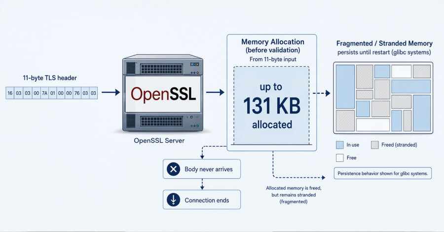 OpenSSL HollowByte: 11 байт могут удержать память сервера и привести к DoS