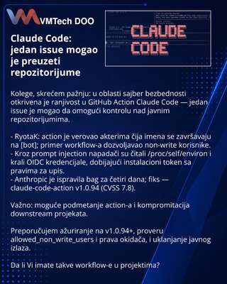 Claude Code: jedan issue mogao je preuzeti repozitorijume