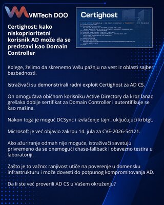 Certighost: kako niskoprioritetni korisnik AD može da se predstavi kao Domain Controller