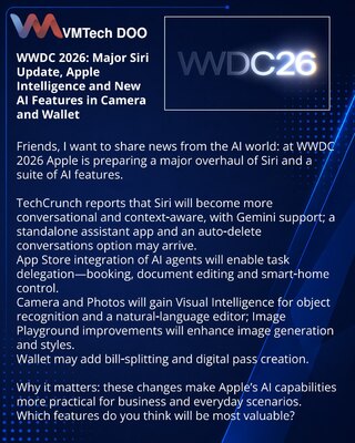 WWDC 2026: Major Siri Update, Apple Intelligence and New AI Features in Camera and Wallet
