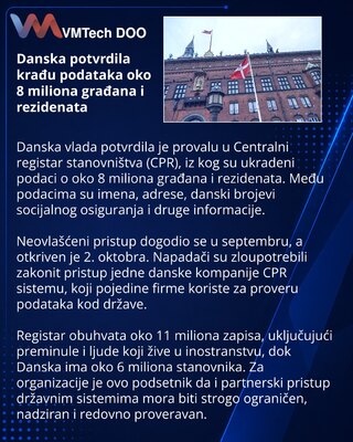 Из Центрального реестра Дании похитили данные 8 млн человек