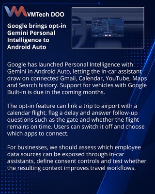 Google adds Personal Intelligence to Gemini in Android Auto