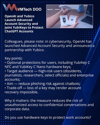 OpenAI and Yubico Launch Advanced Account Security and Joint YubiKeys to Protect ChatGPT Accounts