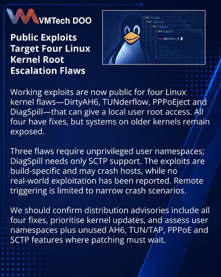 Для четырёх ошибок ядра Linux опубликованы локальные root-эксплойты
